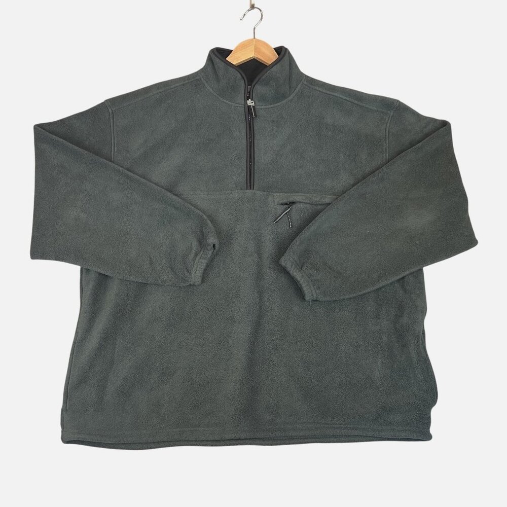 Prospirit Mens 2XL Pullover Green Thick Fleece Half Zip Outdoor Hiking Jacket